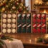 Подарочный набор: 12 flocked holiday hanging balls, 8cm
