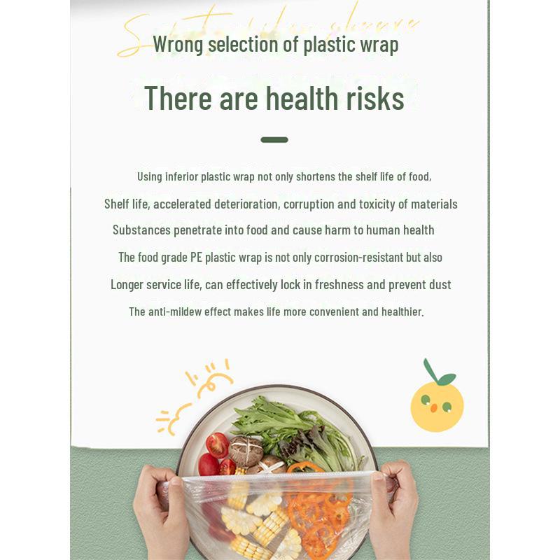 Elastické obaly na potraviny udržující čerstvost – jednorázová sada potravinářských plastových obalů