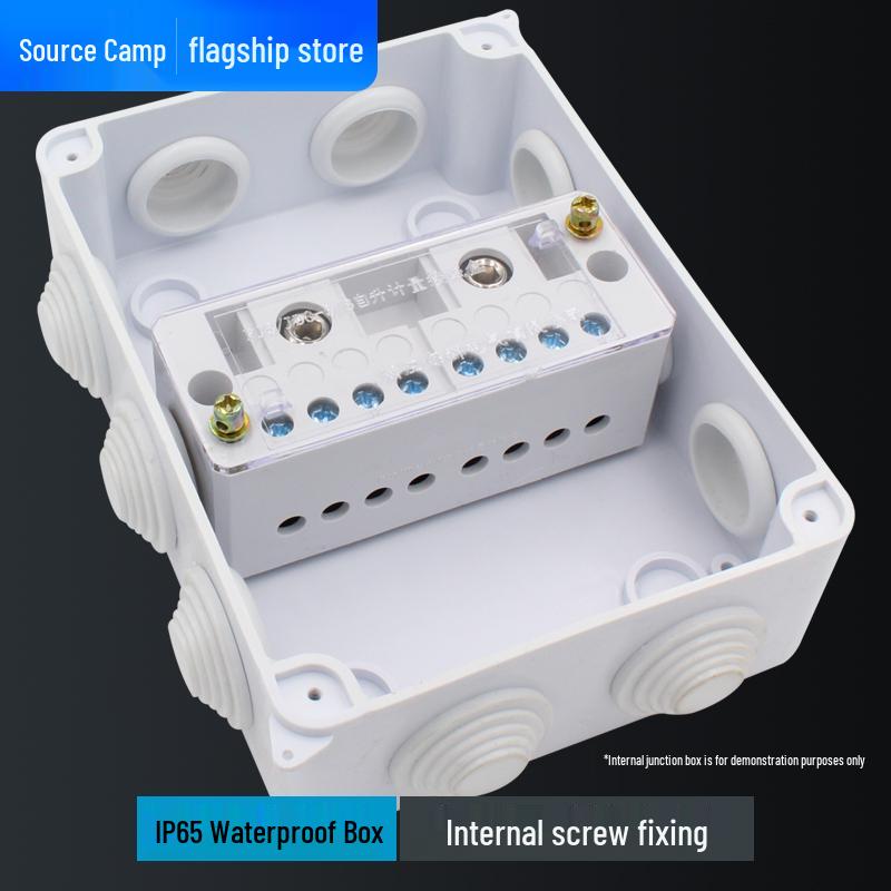 Waterproof Junction Box: Two-In Eight-Out Splashproof Wiring Connector