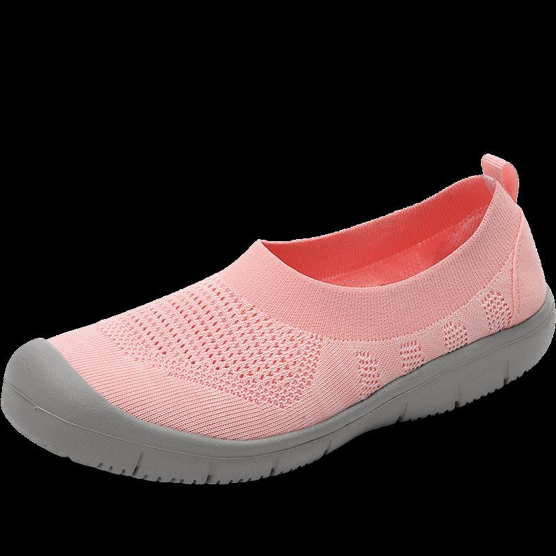 Reise Outdoor Übergröße Damenschuhe Mittleren Alters Mutter Schuhe Fliegengewebtes Mesh Taschenkopf Flache Schuhe