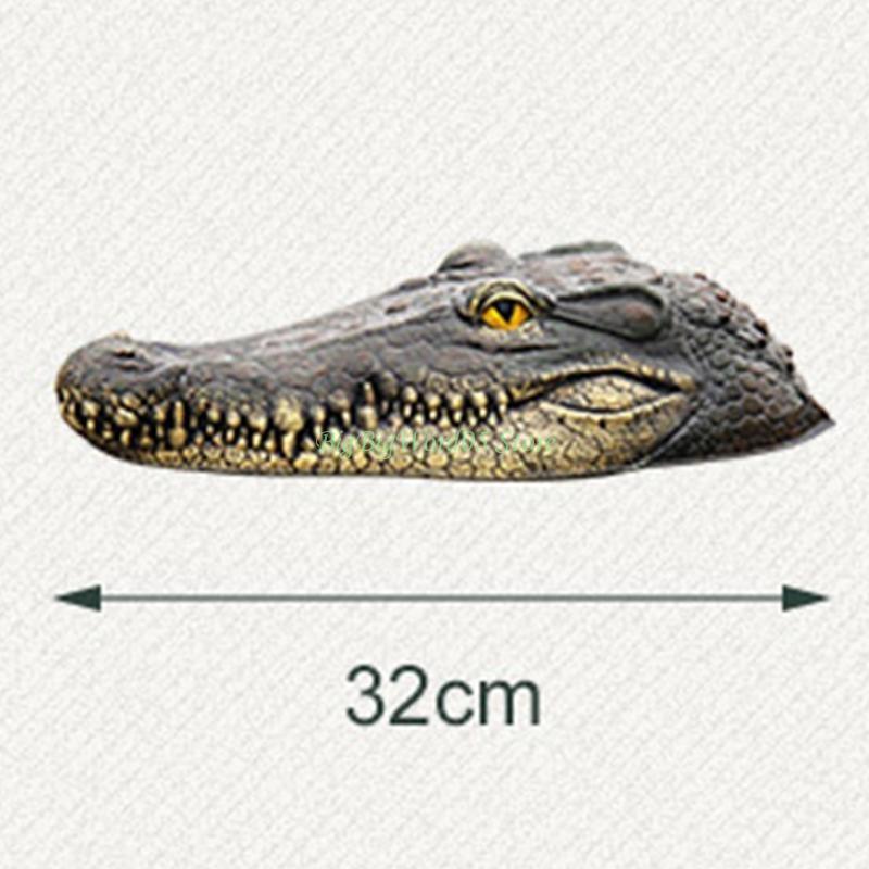 24TE Floating for Crocodile for Head Water Decoy Simulation Realistic Pond Pool Garden Art Decoration