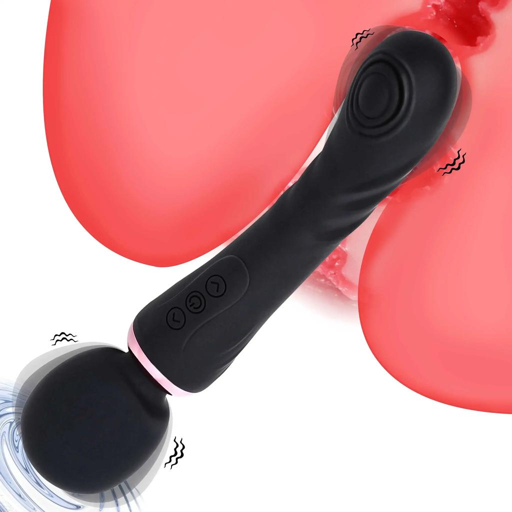Double Ended AV Vibrator G Spot Magic Wand Clitoris Stimulator G Spot Dildo 10 Modes Strong Massager Female Sex Toys Adult Goods