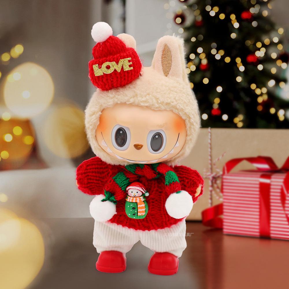 [Only Clothes] Christmas Sweater Hat Set Cartoon Vinyl Doll with Pendant Gift Plush Toy by Spot for LBB