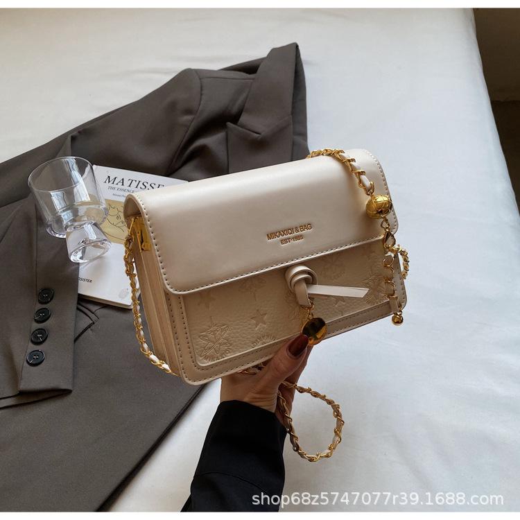 Fashion Simple Small Square Bag Small Bag Women's 2025 New Trendy Niche Design Chain Crossbody Bag Commuter Shoulder Bag