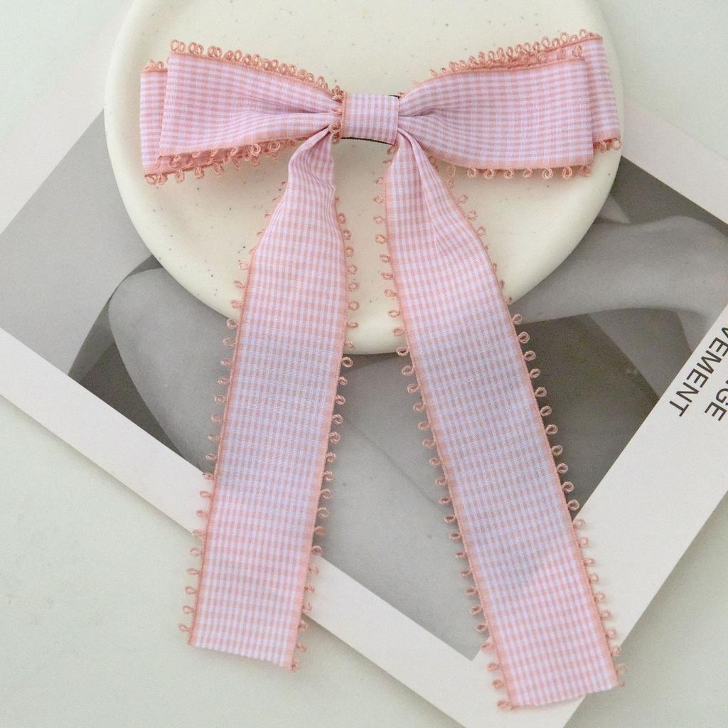 1PC Fashion Grid Fabric Bow Hair Clip for Girls Women Bow Ribbon Hair Clip Wedding Party Hair Accessories