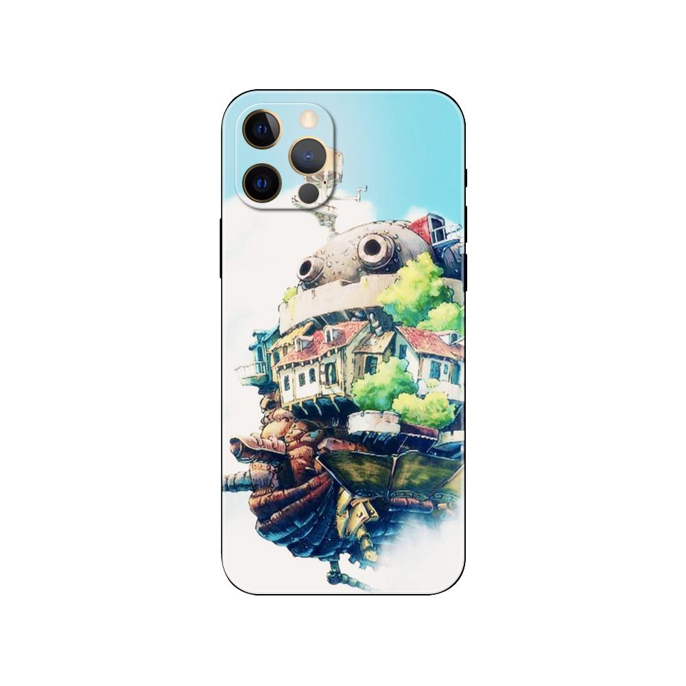 Howls Howl's Moving Castle phone case for iphone 14 se 6 6s 7 8 plus x 10 XR XS 11 12 13 mini pro MAX black tpu back cover