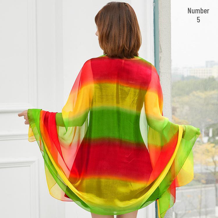 Women's Chiffon Scarf - Lightweight, Printed Sun Protection for Spring, Summer, Fall - Versatile Beach Shawl