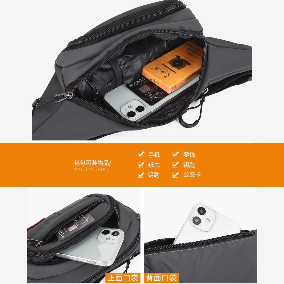 Shoulder bag New chest bag Running sports fitness bag Crossbody bag Casual fashion mobile phone fanny pack