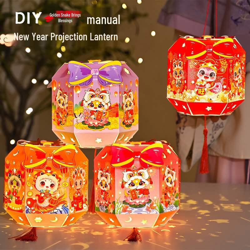 2025 DIY Double-Layer Rotating Lantern Craft Kit for Mid-Autumn Festival