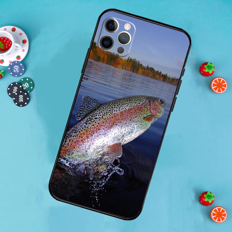 Vintage Trout Fishing Phone Case For iPhone 17 Air 16 15 14 13 11 12 Pro Max 13 12 mini 15 16 Plus 16e Cover Funda
