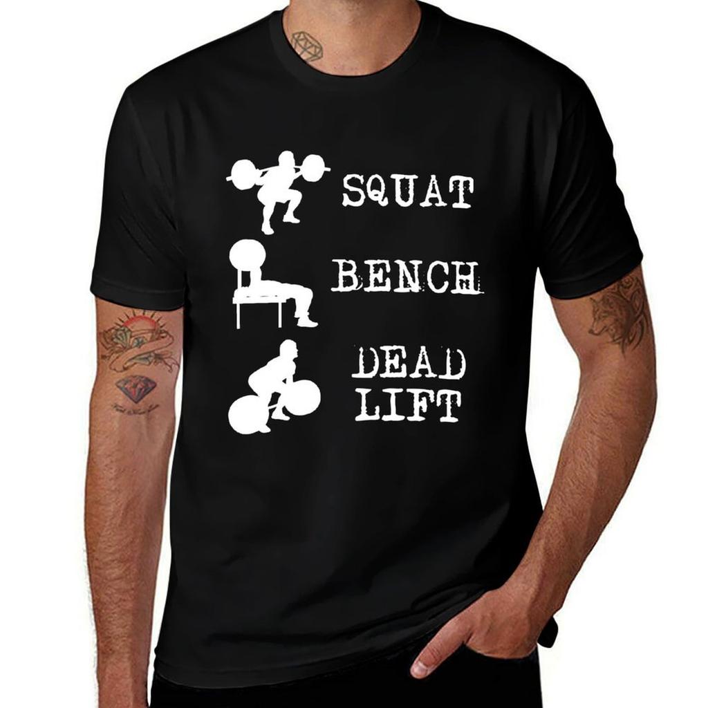 Squat Bench Deadlift Power Lifting Powerlifting TShirt Street Style Casual Tee Shirt