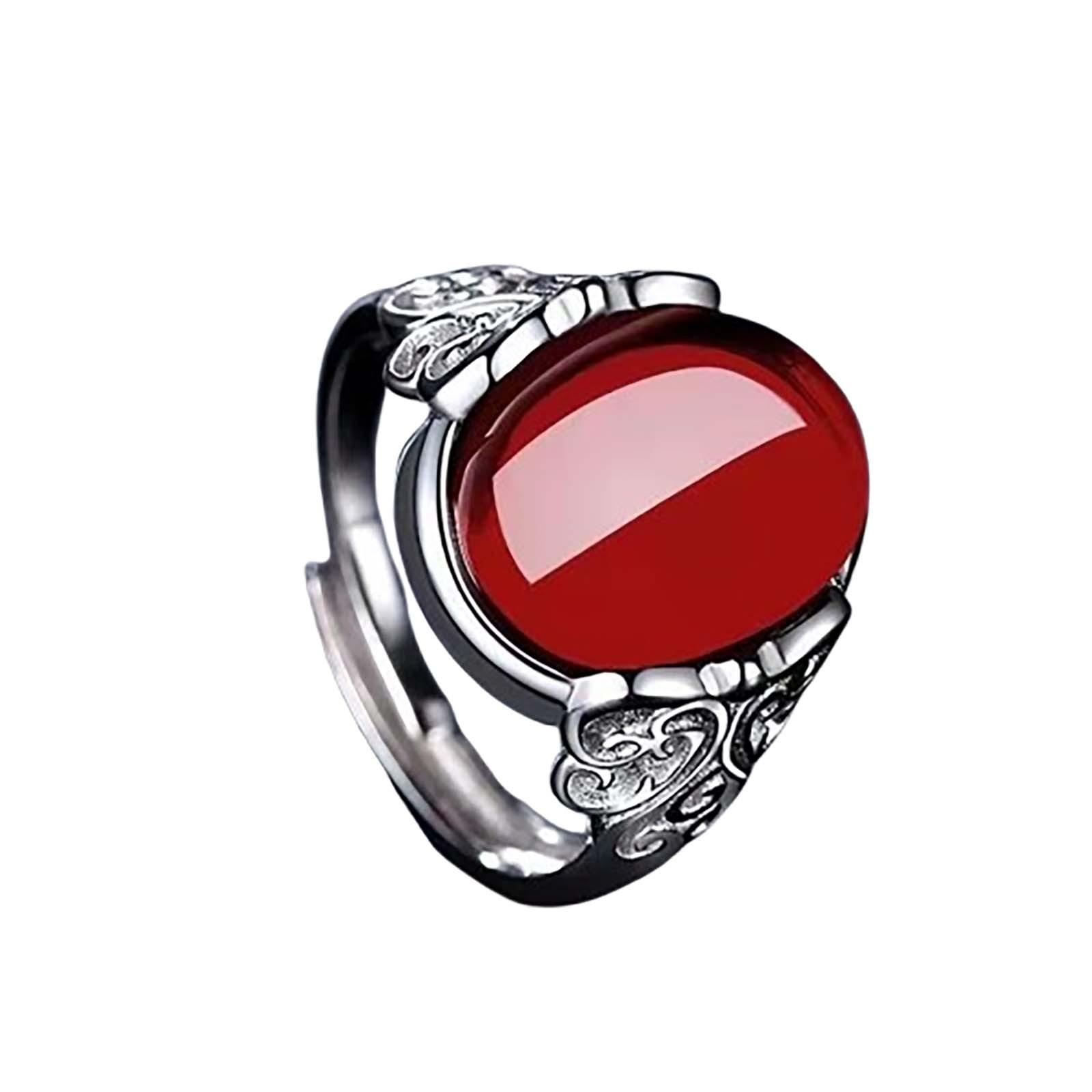 

Зеленый агат, халцедон, старинное открытое кольцо, полое женское регулируемое кольцо-бабочка One Size красный