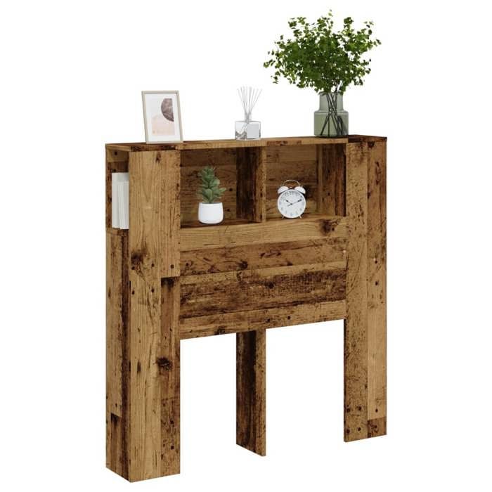 VidaXL Armoire de tête de lit vieux bois 100x18,5x102,5 cm, tête de lit, armoire de chambre à coucher, tête de lit murale, 856876