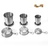 Custom Logo Stainless Steel Retractable Travel Wine Glass and Water Cup Keychain - Outdoor Folding Personal Cup.