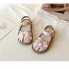 Summer Girls Bow Hollow Out Closed Toe Sandals Soft Sole Toddler Walking Shoes