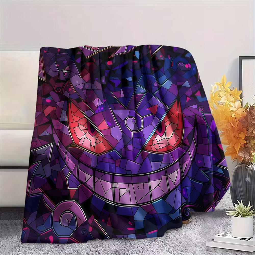 Gengar Flannel Blanket, High quality Comfortable for All Seasons, Home Decor, Warmth and Comfort