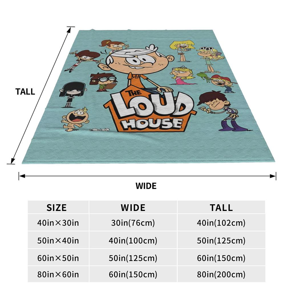 L-Loud Houses Familie Cartoon Decken Komödie Lincoln Loud Flauschig Großartig Warm Kuscheldecke für Tagesdecke Frühling Herbst Büro