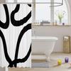 1pc White and Black Shower Curtain 72"x72" Geometric Geometry Modern Bathroom Shower Curtain Set Neutral Art Bath Curtain