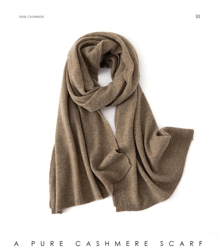 Women's 100% Pure Cashmere Scarf - Warm Autumn/Winter Knit Shawl In Solid Colors