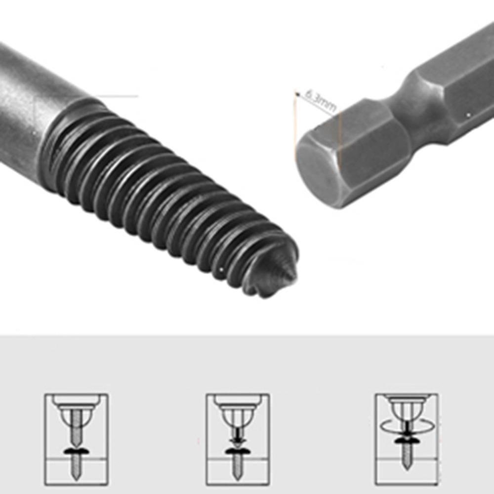 6 Pcs Drill Bit Bolt Extractor Kit With Adapter Stripped Screw Remover Mechanical Repair