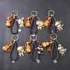Čínský zvěrokruh Zvířecí rok Symbol Broskvové dřevo Keychain Keychain Alliy Key ring Bag Decor
