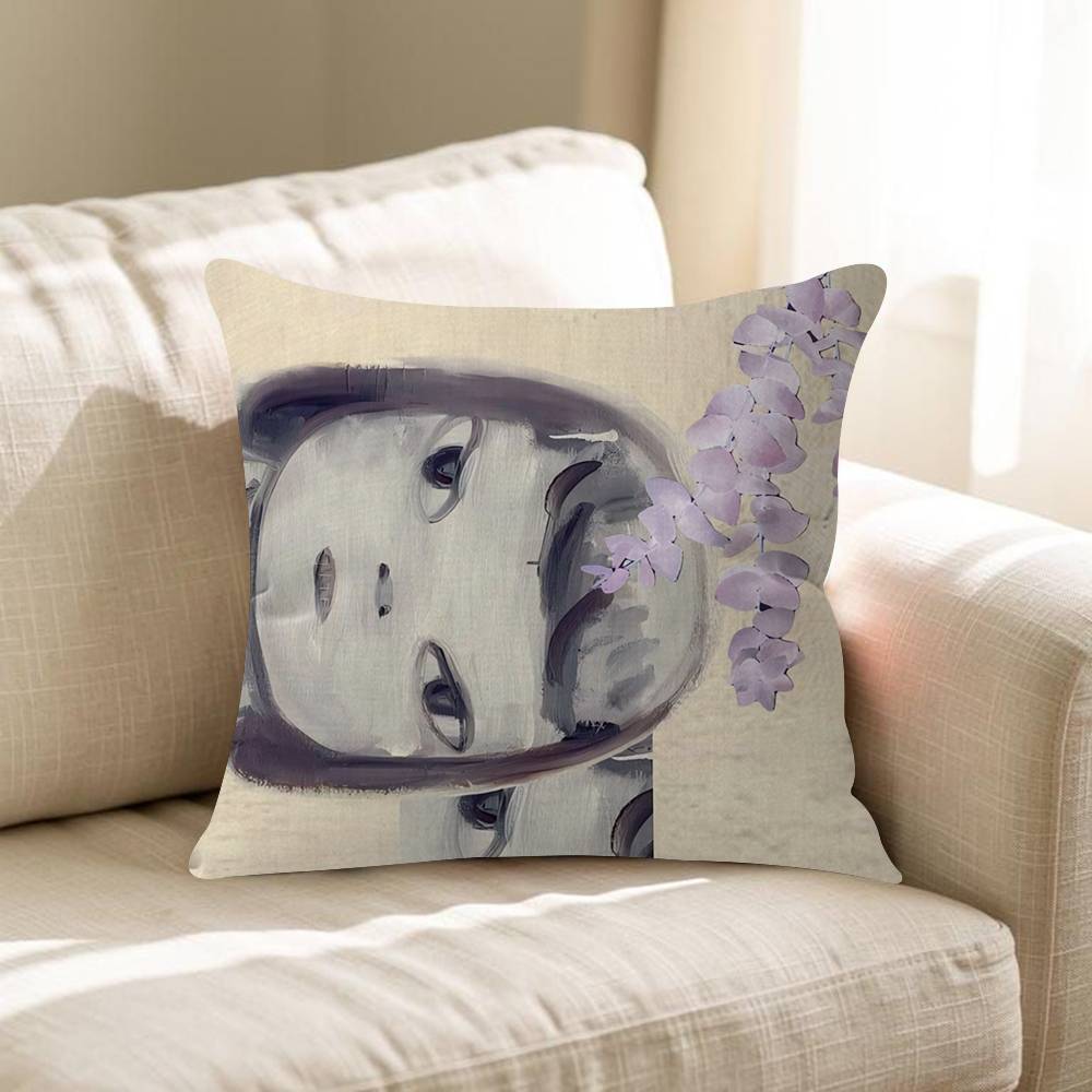 

Cute YYoshitomo Nara Maple Design Cushion Cover Happy Autumn Harvest Decor Holiday Decorati Pillow Cover 30x30 cm