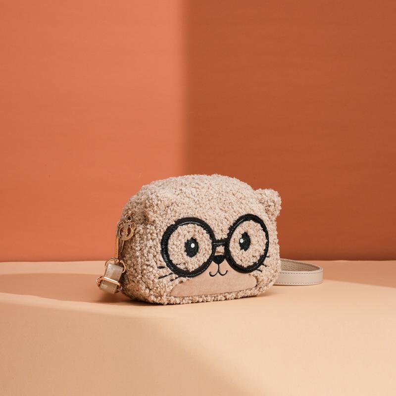 

New Cartoon Trendy Backpack, Fashionable and Cute Plush Bag, Single Shoulder Crossbody, Simple Bag хакі