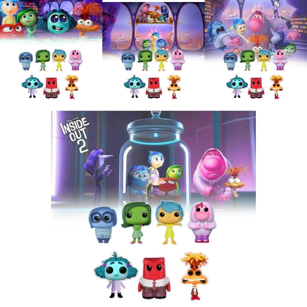 Adorable Inside Out Plush Toy Set Featuring Emotional Characters In Colorful Pvc Design