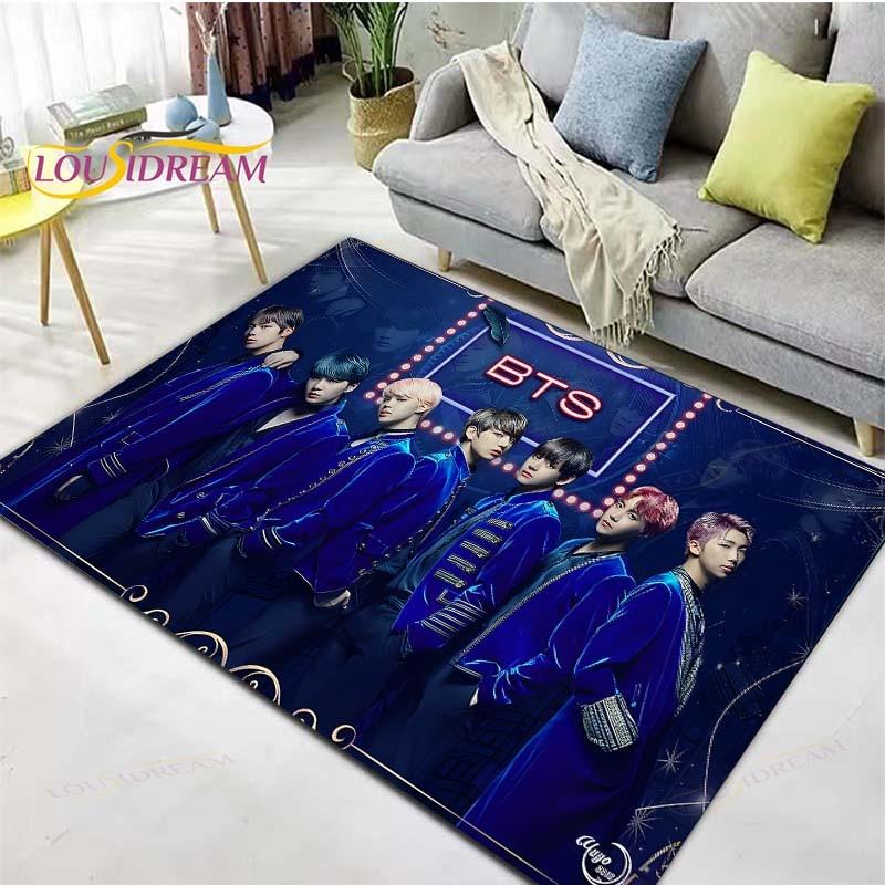 Kpop Bangtan Boys BTS Carpet Rug Kids Carpets Living Room Tea Table Mats Bedroom Rug Washable Floor Mats Household Area Mat