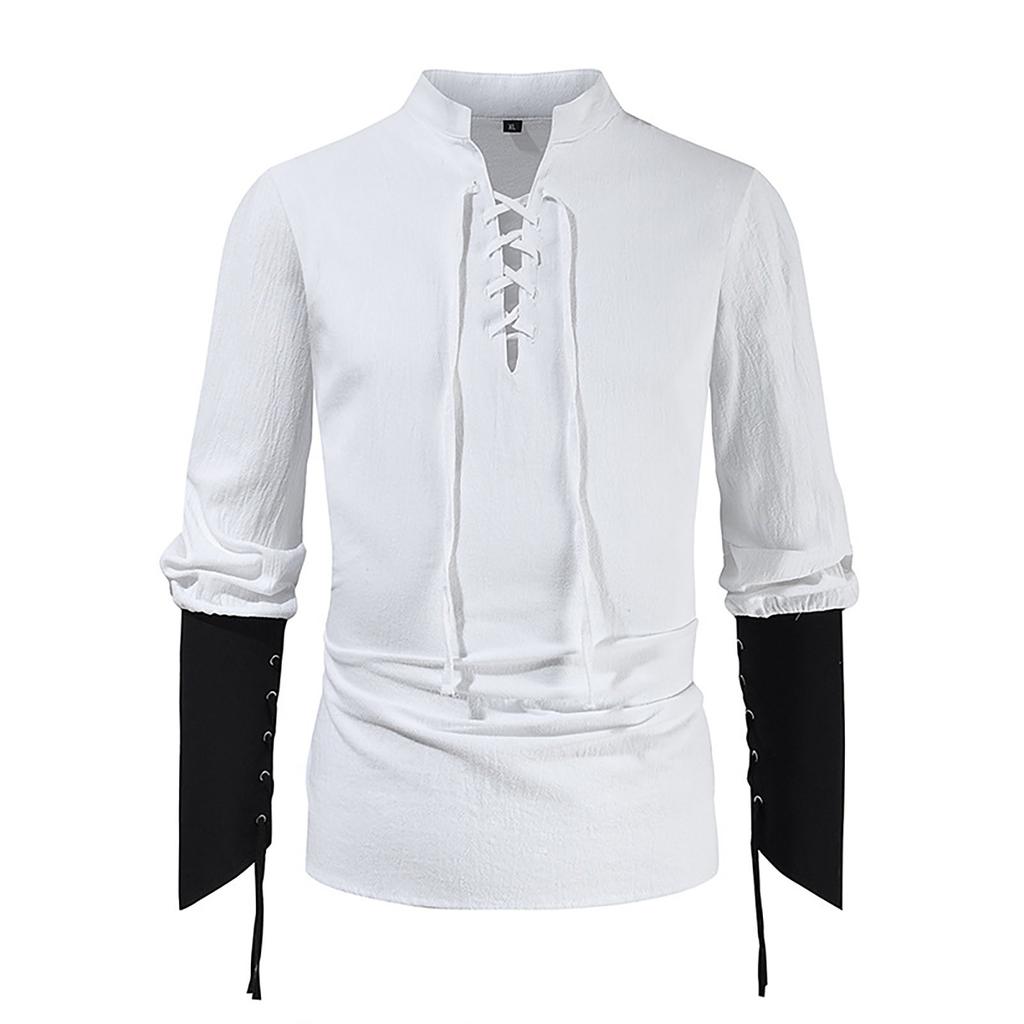 Men's Golf Shirt Casual Sports V Neck Ribbed Collar Long Sleeve Fashion Casual Solid Color Plain Spring & Summer Regular Fit