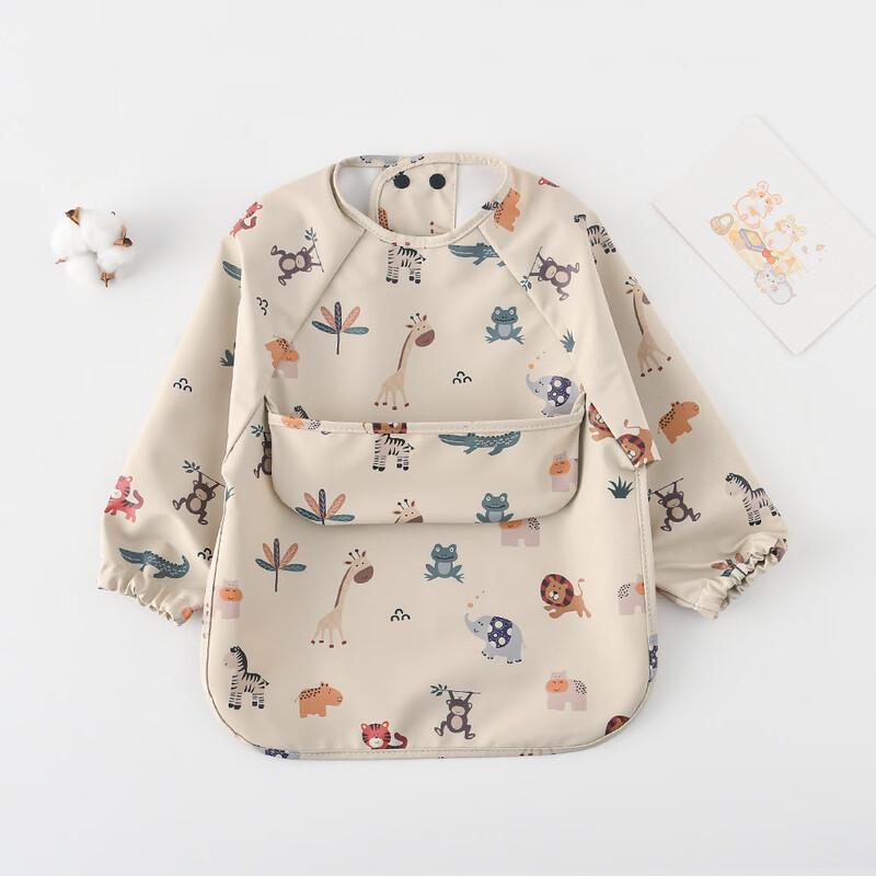 Kids  Long-Sleeve Waterproof Feeding Bib