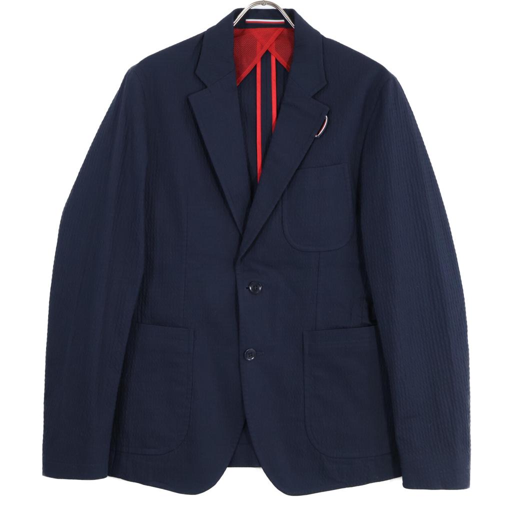 TOMMY HILFIGER [Domestic regular] MW0MW13179 Seersucker blazer/ Jacket 46 NavyUsed