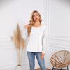 2026 New Women's Pleated Long Sleeve T-Shirt, Round Neck Casual Solid Color Blouse for Autumn Winter
