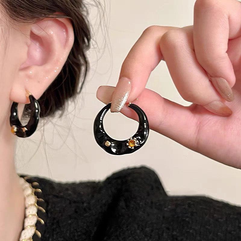 Vintage Enamel Drip Glaze Hoop Earrings Premium Exquisite Trendy Statement Stud Earrings Party Jewelry Gift