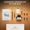 Wordsworth Black Fountain Pen Gift Ink 6 Ink Ink and 4 Replacement Premium Smooth Writing & Set, Bottle, Cartridges, Converter, Nibs, Bamboo,