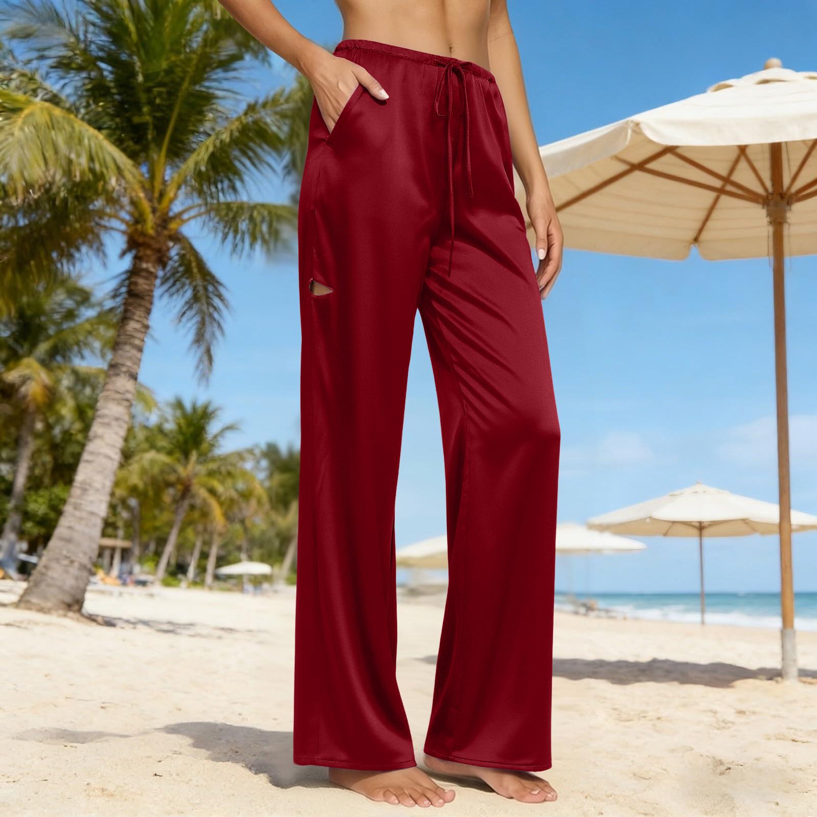 

Women s Fashionable Loose-Fit Comfortable Pocketed Drawstring Pants S