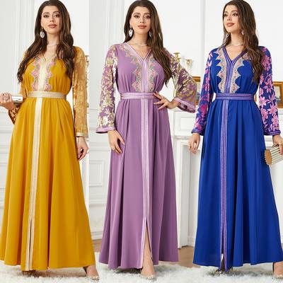 New Fashionable Autumn and Winter Velvet Patchwork Slit Dress for Women