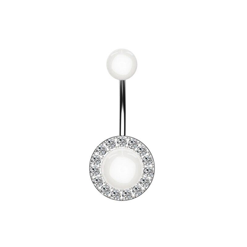 

1 шт., простые жемчужные кольца для пупка, стальной конус 316L, пирсинг пупка, хирургический для женщин, классический пирсинг живота, ювелирные изделия