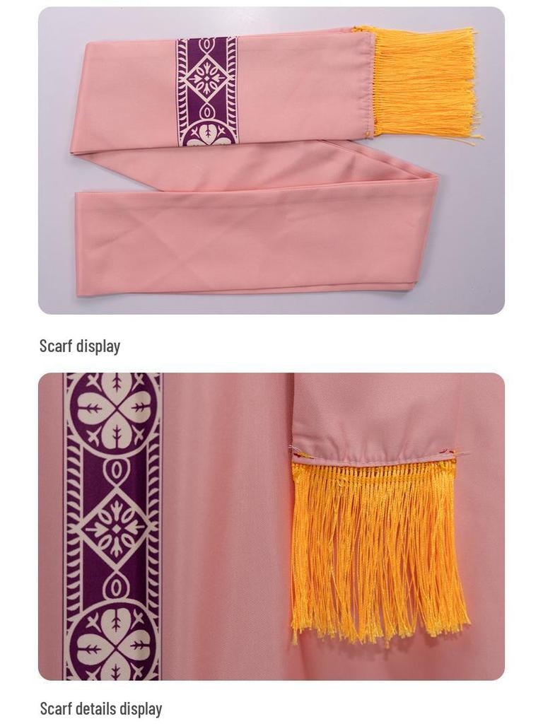 Medieval Halloween Priest Cloak with Tassels: Cosplay Long Robe Costume