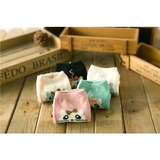1 Paar Damen Baumwollsocken Cartton Katze Süße Socken für Mädchen Famale Niedliche Kleidersocken Lässig Sommer Niedlich Bequeme Kurze Socken