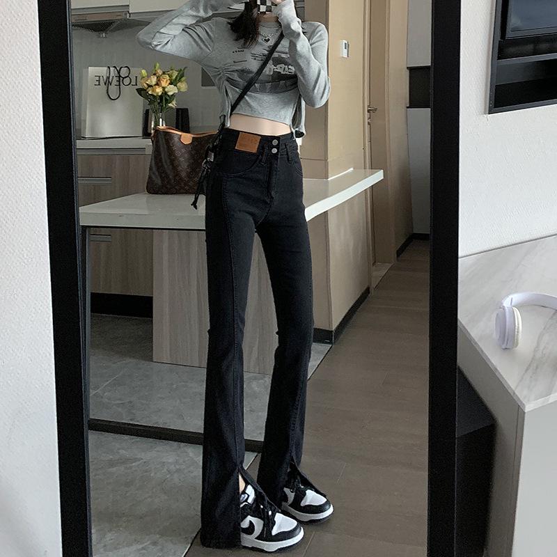 Black High-Waisted Slimming Flare Jeans for Women