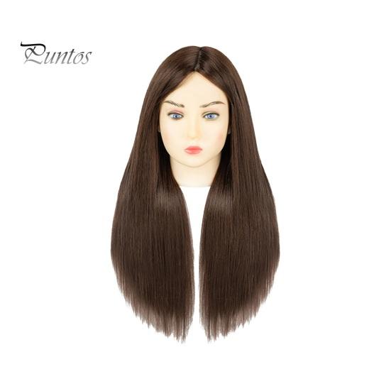 Mannequinkopf mit Echthaar Friseur Flechten Haarstyling Trainingspuppe Kosmetologie Puppenkopf Braun Golden Lange Haare Friseur Make-up