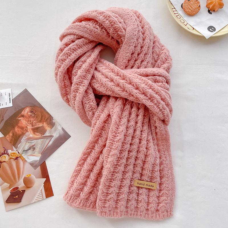 Ankola red knitted wool scarf women's winter new versatile scarf thickened warm wind