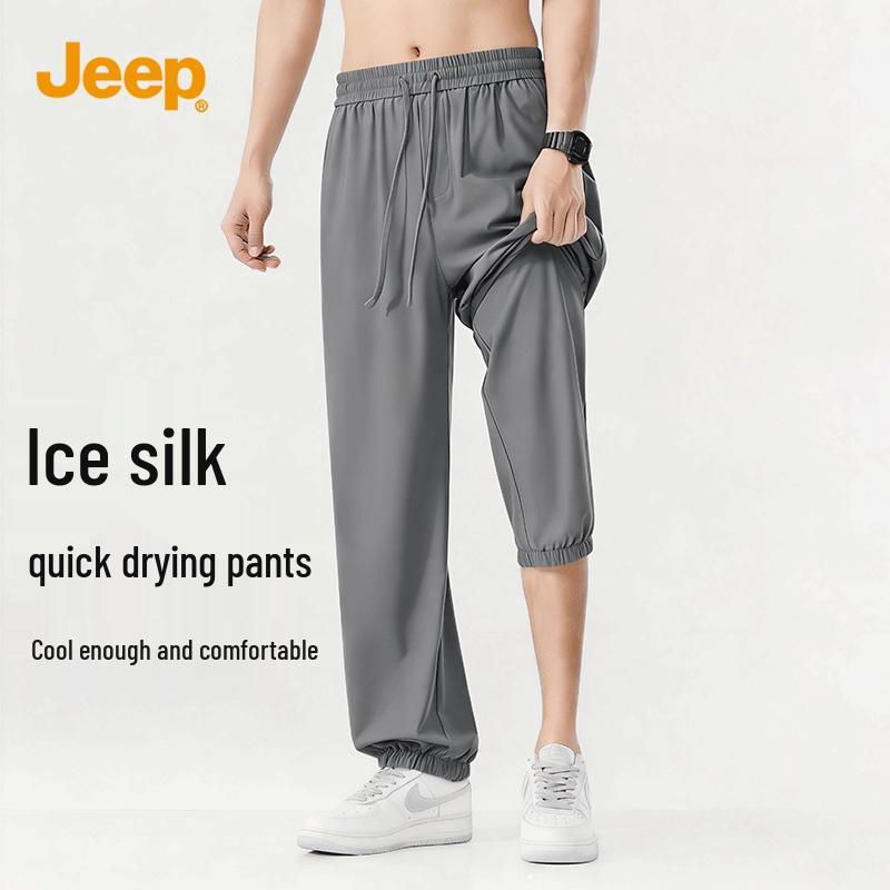 JEEP Men's Ice Silk Quick-Dry Straight-Leg Casual Pants