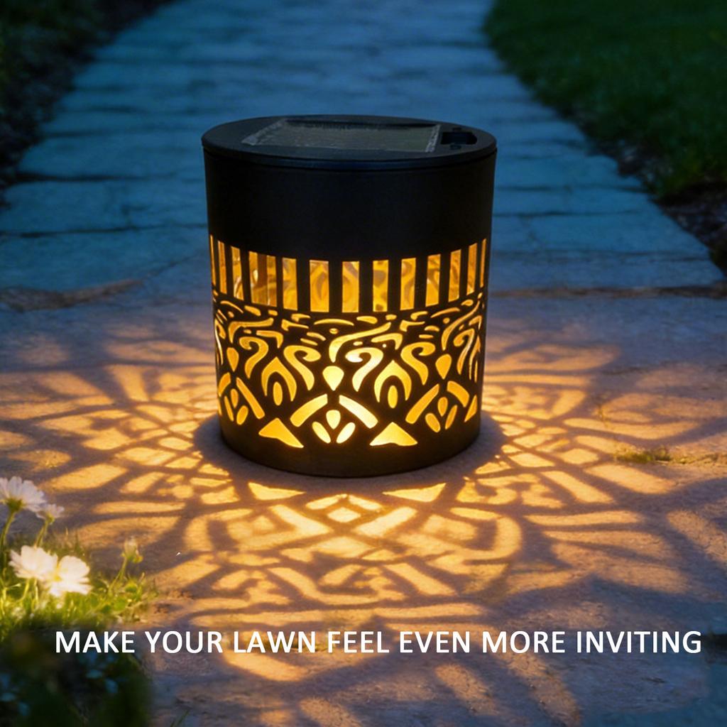 Decorative Solar Mandala Lights Mandala Theme Solar Powered Deck Step Wall Lights for Garden Post Patio Backyard Yard Decor
