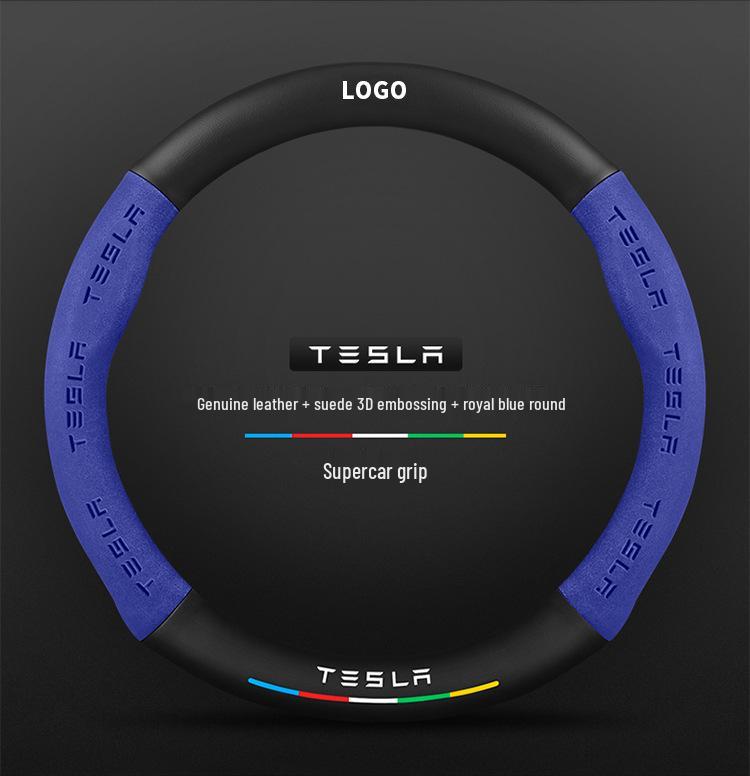 Tesla Model 3 Ultra-Thin Suede Carbon Fiber Steering Wheel Cover