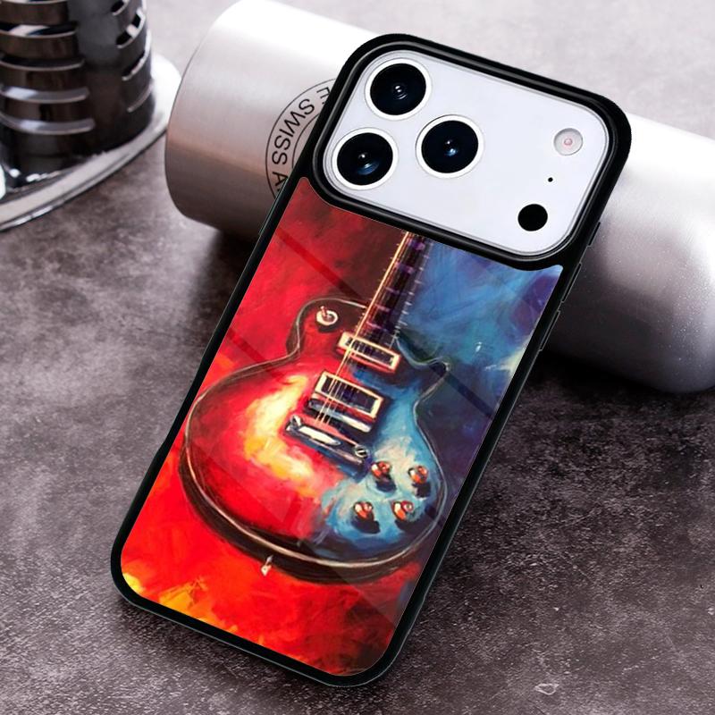 Retro Guitar Music Phone Case for iPhone 17 16 15 Pro Max Air 14 13 12 11 Plus Shockproof Capa Cover