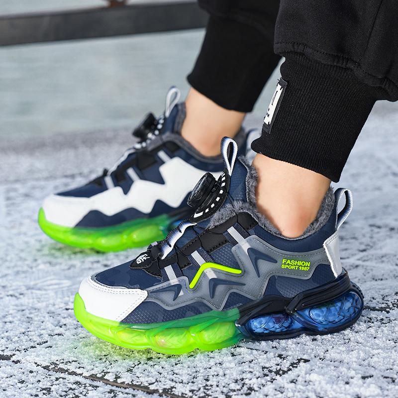 Toamna/iarna Pantofi unisex Pantofi din bumbac copii Pantofi PU Impermeabil Plus Catifea Calzi Pantofi de zapada pentru baieti ultra-ușori