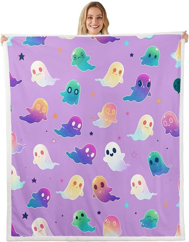 Merry Christmas Fleece Blanket for Kids Boys Girls Xmas Gnome Santa Claus Sherpa Blanket, Happy New Year Blanket Festival Themed