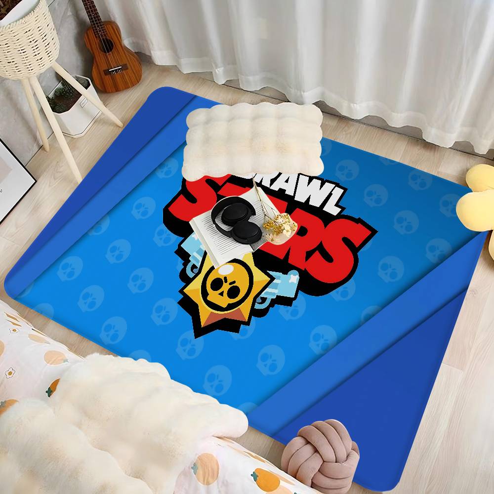 Cute Cartoon B-Brawl Game Floor Mat Retro Multiple Choice Living Room Kitchen Rug Non-Slip Modern Home Decor